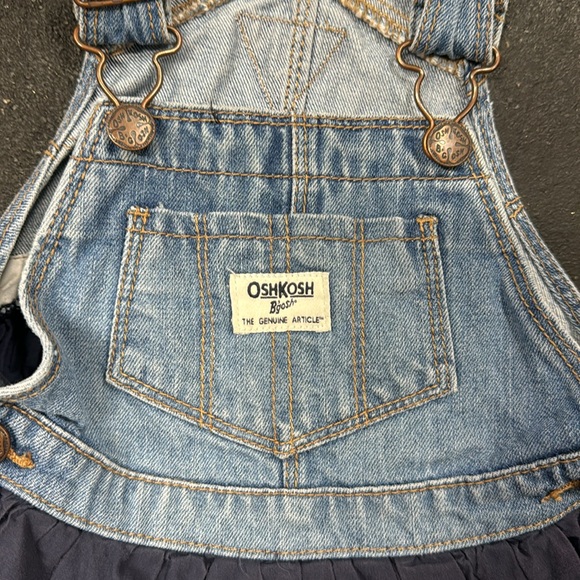 OshKosh B'Gosh Baby Girls' World's Best Dress Overalls, blue eyelet, 3T - Picture 2 of 6